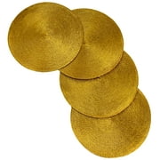 Christmas Carol Woven Spiral Table Placemats 15 Inches Round Set of 4 Non-Slip Dining & Kitchen Table Mats
