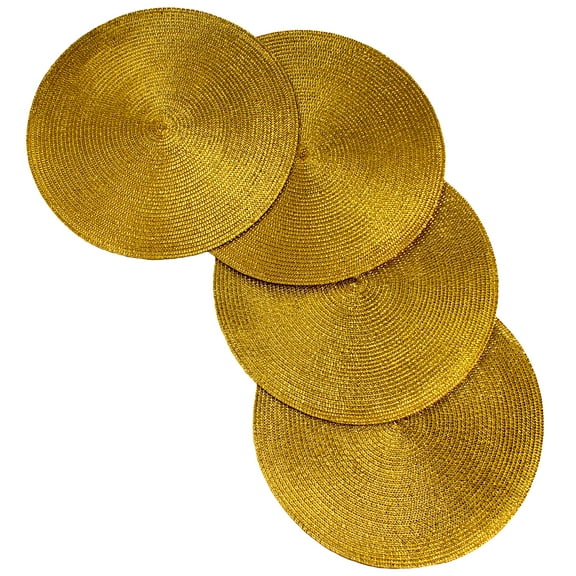 Christmas Carol Woven Spiral Table Placemats 15 Inches Round Set of 4 Non-Slip Dining & Kitchen Table Mats