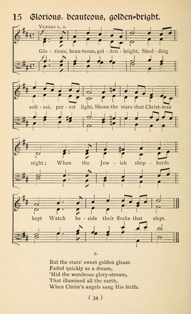 Christmas Carols New & Old 1850 Canvas Art - Beauteous Glorious (18 x 24)