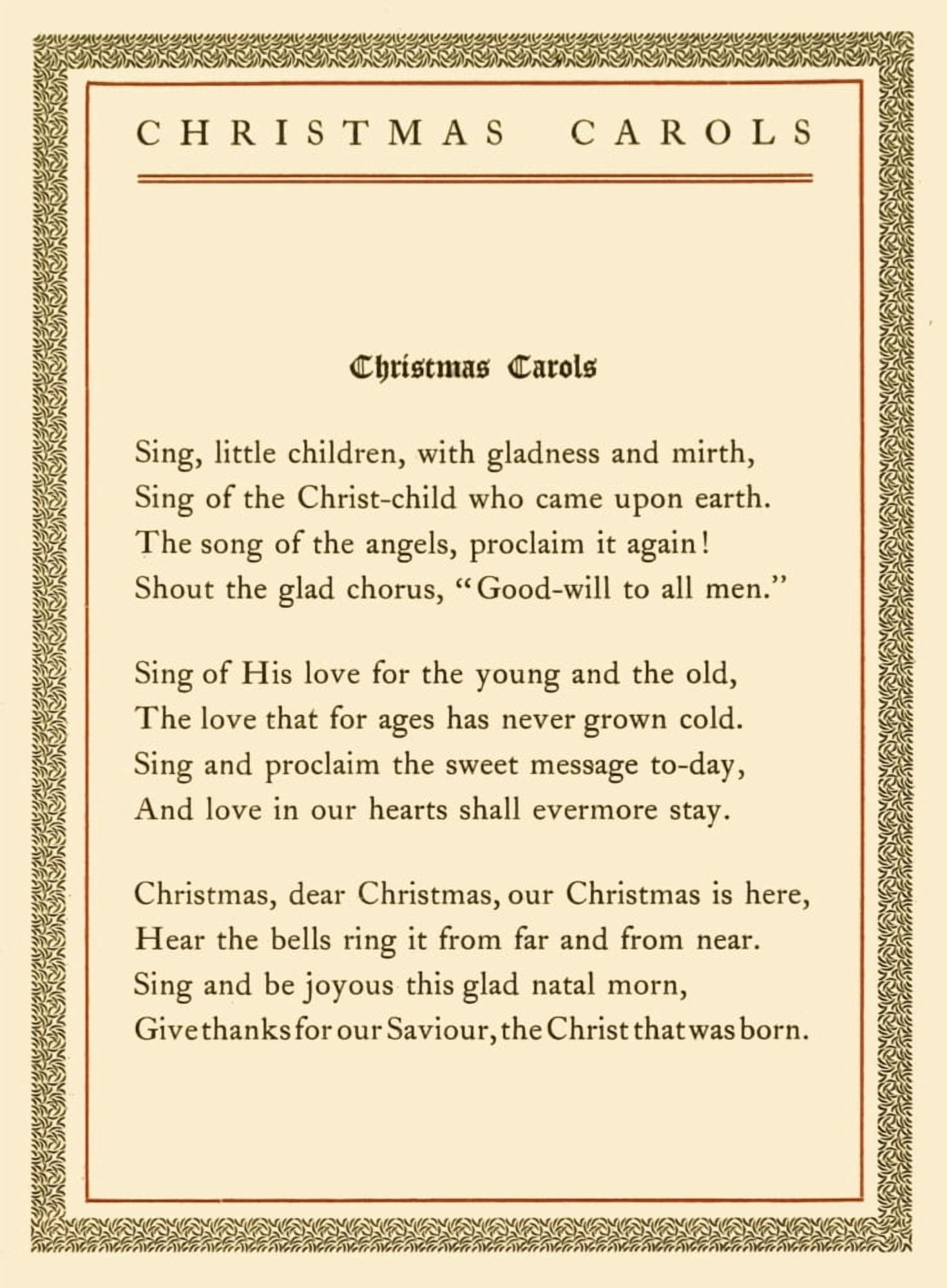 Christmas Carols & other Songs 1903 Christmas Carol Canvas Art - Adelaide V Finch (24 x 36)
