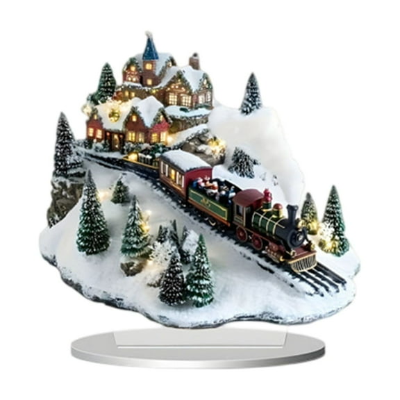 Christmas Carousel Acrylic Table Decor, 2D Holiday Display for Home & Festive Gift, 8 Inch, Indoor Christmas Decorations