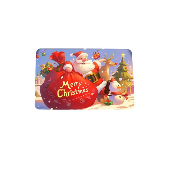 Christmas Carpet Entrance Door Mat Household Absorbent Nonslip Foot Mat Dirt Proof Mat Bathroom Nonslip Mat Size 15.7x23.6 Inch