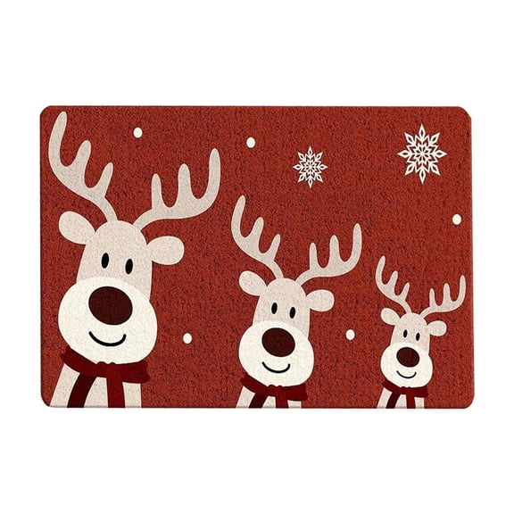Christmas Carpet Entrance Door Mat Household Absorbent Nonslip Foot Mat Dirt Proof Mat Bathroom Nonslip Mat Size 15.7x23.6 Inch