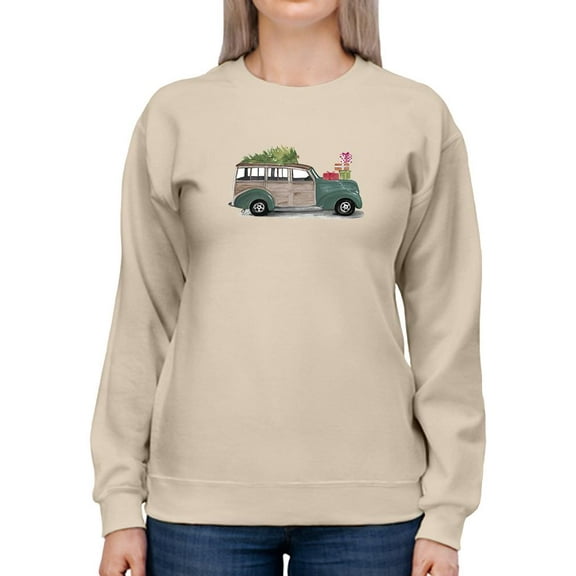 Christmas Cars Iv Sweatshirt Women -Jennifer Paxton Parker Designs, Female 5X-Large