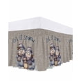 thumbnail image 1 of Christmas Cartoon Bed Skirt King Size 16&nbsp;Inch Drop, Snowman Grey Texture Wrap Around Dust Ruffle Bedskirts, Wrinkle & Fade Resistant Easy Fit Bedskirt with Adjustable Elastic, 1 of 8