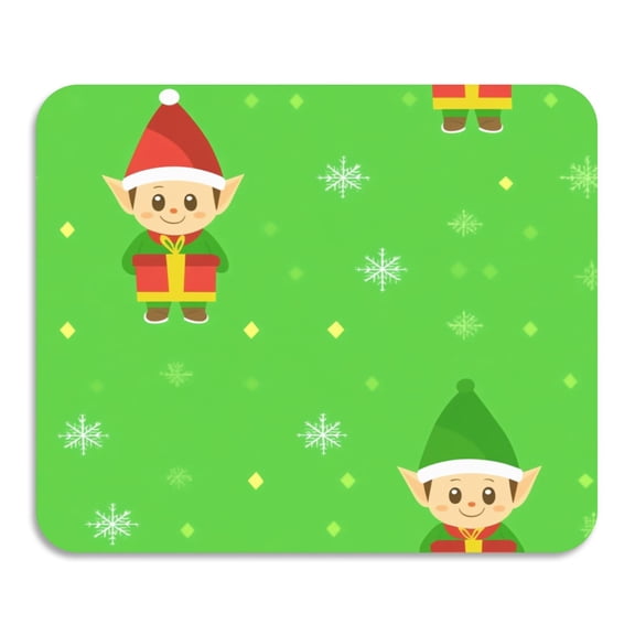 Christmas Cartoon Elves Diatomaceous Earth Water Absorbent Mat, Anti-Slip Rubber Backing, 19.7" x 15.7"