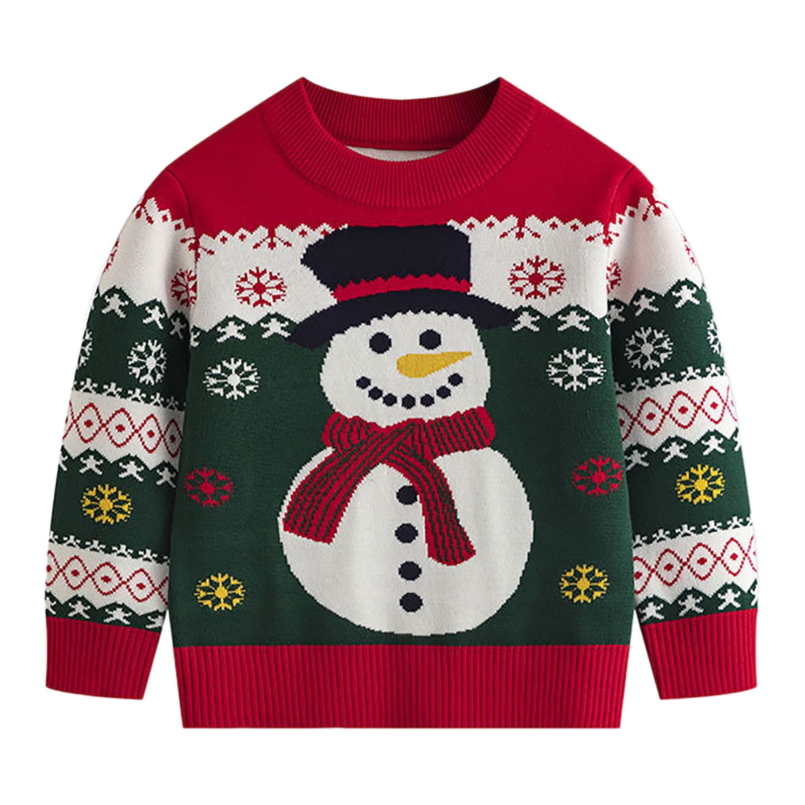 Christmas Cartoon Knitted Sweater Long Sleeve Top Warm Knitwear ...