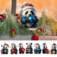thumbnail image 1 of Christmas Cartoon Panda Ornament Xmas Tree Hanging Pendant Acrylic Decorations for Holiday Tree Car Decor, 1 of 8