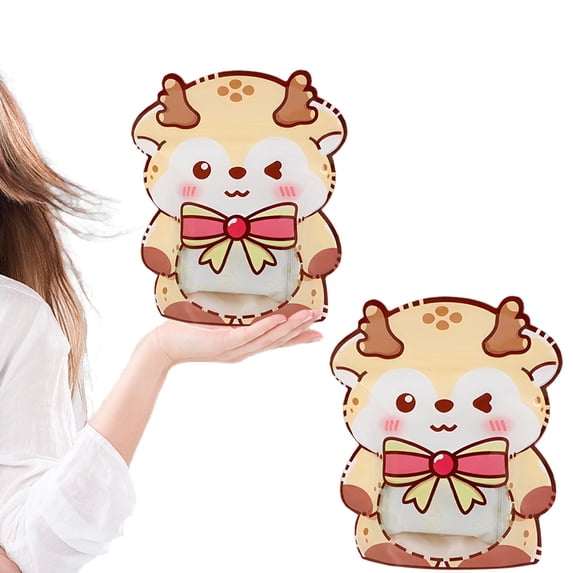 Christmas Cartoon Plastic Treat Bag, Handheld Gift Pouch, 6.69X7.87" Holiday Cookie Storage Container, Xmas Character Print Packing Sack, Transparent Goodie Holder, for Candy and Baked Snack Packing