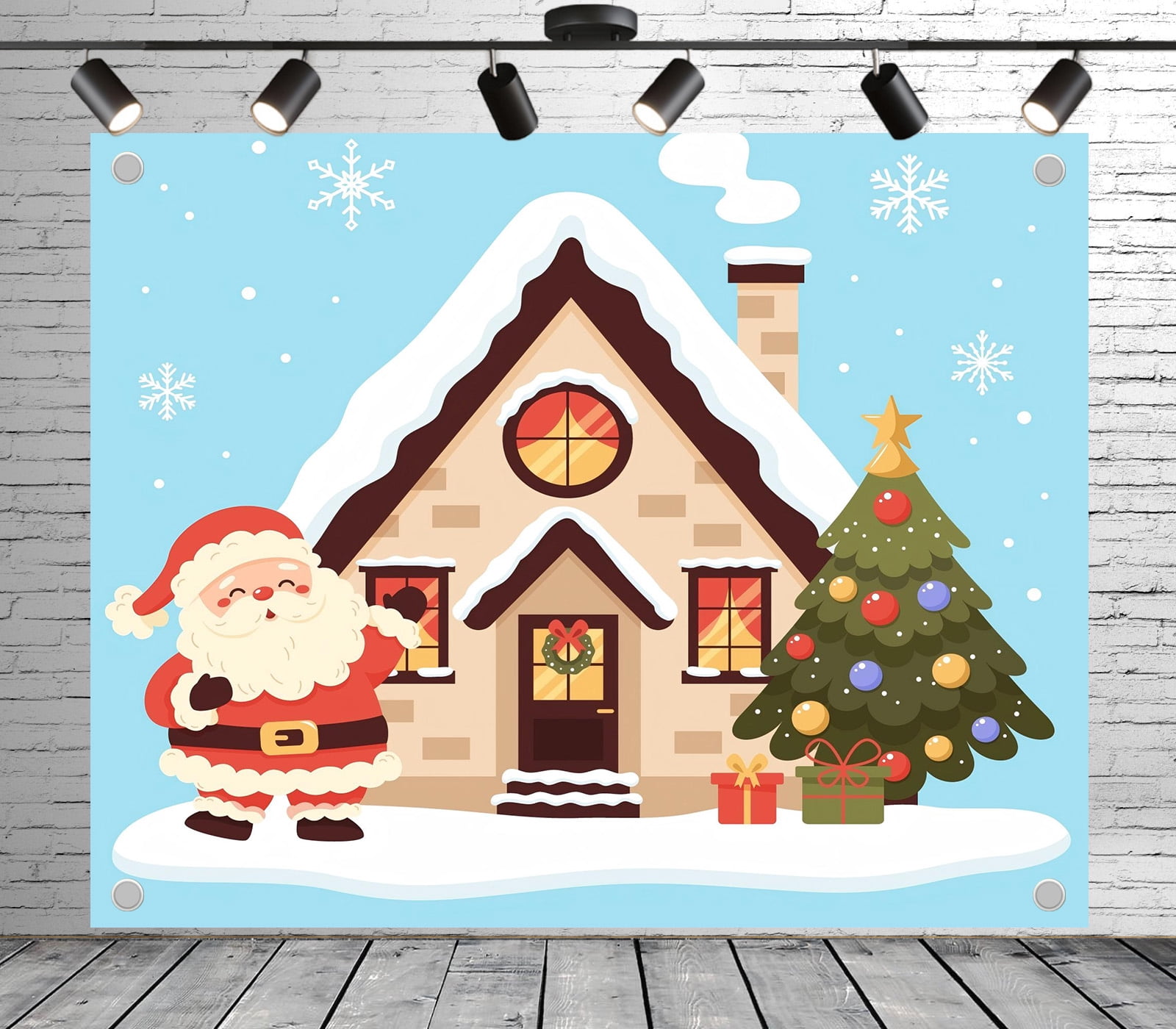 Christmas Photo Backdrop - 10x8ft Red Stars On Polyester Fabric, Wrinkle-Resistant For Holiday Photos