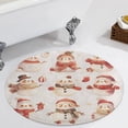 thumbnail image 1 of Christmas Cartoon Snowman Round Carpet Circle Rug Outdoor Patio Area Rug Washable Large Area Rugs Hallway Room Decor Fitness Mats, 1 of 8