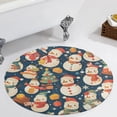 thumbnail image 1 of Christmas Cartoon Snowman Round Carpet Circle Rug Outdoor Patio Area Rug Washable Large Area Rugs Hallway Room Decor Fitness Mats, 1 of 8