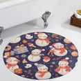 thumbnail image 1 of Christmas Cartoon Snowman Round Carpet Circle Rug Outdoor Patio Area Rug Washable Large Area Rugs Hallway Room Decor Fitness Mats, 1 of 8