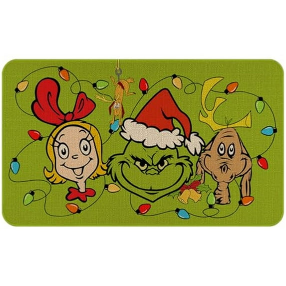 Christmas Cartoon Welcome Doormat Ornament, Non-slip Floor Mat Festival Home Decoration For Front Door Kitch And Bedroom