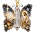thumbnail image 1 of Christmas Cash Gift Butterfly Ornament, Acrylic Money Holder for Rolled Bills, Jesus Nativity Holiday Tree Hanging Decoration for Family Gift Giving, 5.12 x 4.33 Inch, 1 of 7