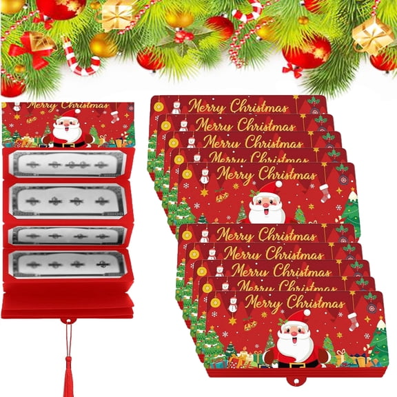 Christmas Cash Gift Envelope, 2026 New Christmas Money or Gift Card Holder with 10 Slots Surprise Xmas Gift Card Holder Surprise Money Envelopes for Santa Cash Supplies, Christmas Gift (Red)