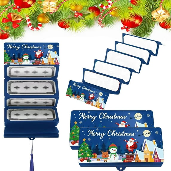 Christmas Cash Gift Envelope, 2026 New Christmas Money or Gift Card Holder with 10 Slots Surprise Xmas Gift Card Holder Surprise Money Envelopes for Santa Cash Supplies, Christmas Gift (Blue)
