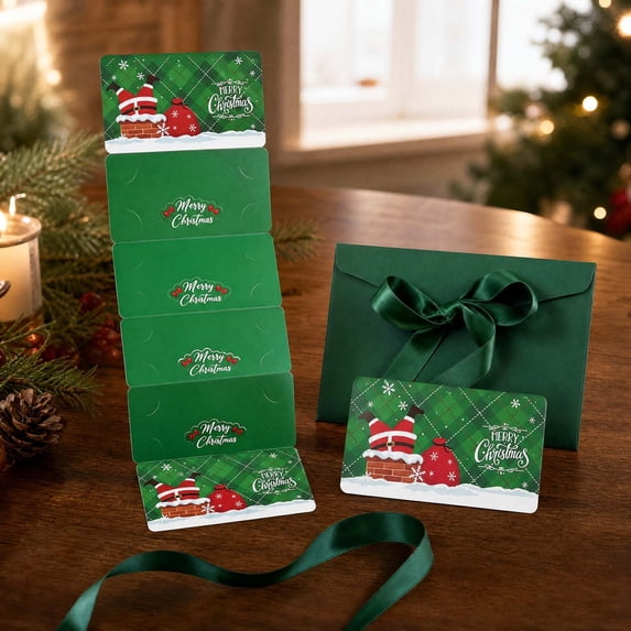 Christmas Cash Gift Envelope with 6 Slots, Xams Money Holders Card Book, DIY Foldable Christmas Themed Paper Money Holder, Surprise Xmas Gifts for Cash Cards Supplies