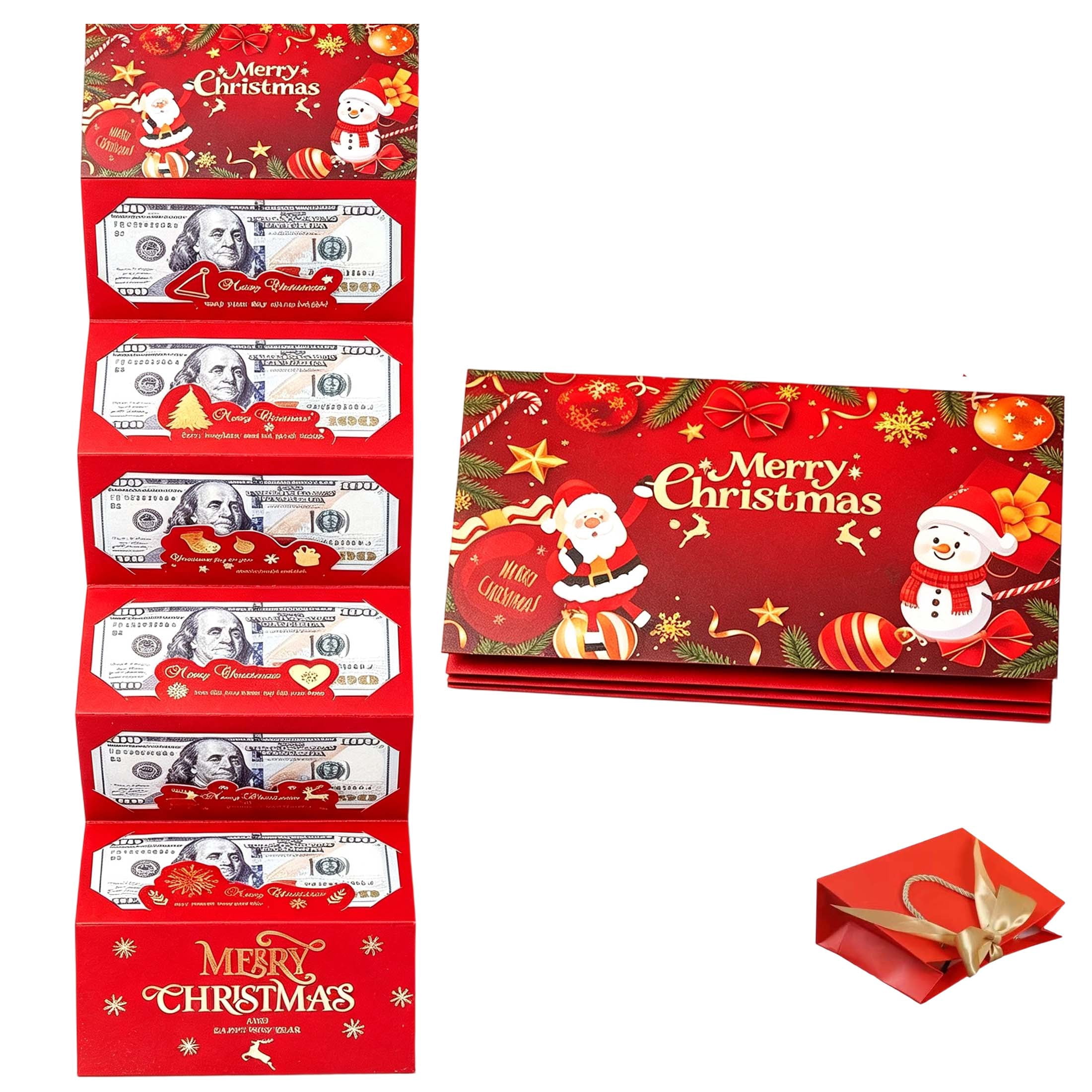 Christmas Cash Gift Envelopes 5 Slots, Tear-Resistant Premium Paper ...