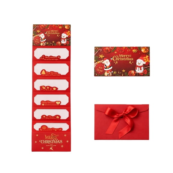 Christmas Cash Gift Envelopes with 6 Slots for Cash, Creative Money Holder Surprise Envelope, DIY Holiday Santa Cash Supplies for Girls Boys Men Women