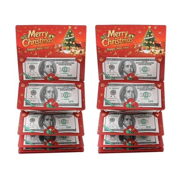 Christmas Cash Gift Envelopes, Christmas Money Holder or Gift Card Holder with 10 Slots, Portable Christma Multi-Functional Card Holders for Women Men Girls Boys