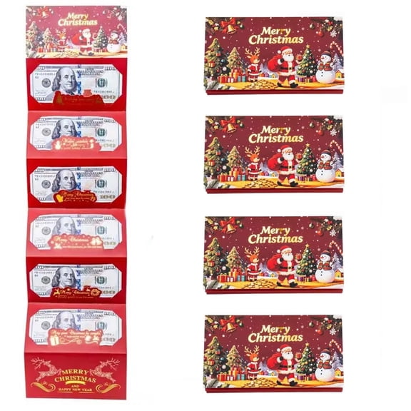 Christmas Cash Gift Envelopes, Creative Foldable 6-Slot Money Holder, 2 or 4 Pack Holiday Cash Envelopes For Christmas Gift Giving
