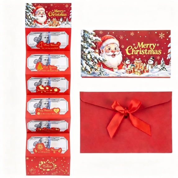 Christmas Cash Gift Envelopes, Surprise Money Holder for Christmas Cash Card Gifts