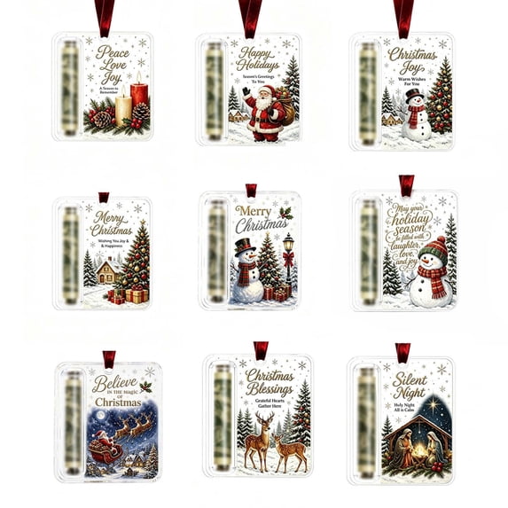 Christmas Cash Gift Hanging Ornament, Acrylic Christmas Money Holder for Cash (1PC, B)