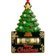 thumbnail image 1 of Christmas Cash Gift Holder Ornament with Festive Tree Design, Standard Size, Green and Gold Wooden Craft, for Holiday Gifting Decoration, 1 of 4