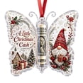 thumbnail image 1 of Christmas Cash Gift Ornament, Acrylic Christmas Butterfly Shaped Souvenir Money Holder, Seasonal Festive Hanging Printed Tree Keepsake Pendant, Funny Xmas Tree Hanging Ornament Decor, 1 of 8