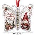 thumbnail image 1 of Christmas Cash Gift Ornament, Acrylic Christmas Money Holder, Butterfly Shaped Christmas Ornament, Festive Printed Tree Keepsake, Seasonal Hanging Bauble, Funny Xmas Tree Hanging Ornament Decor, 1 of 5