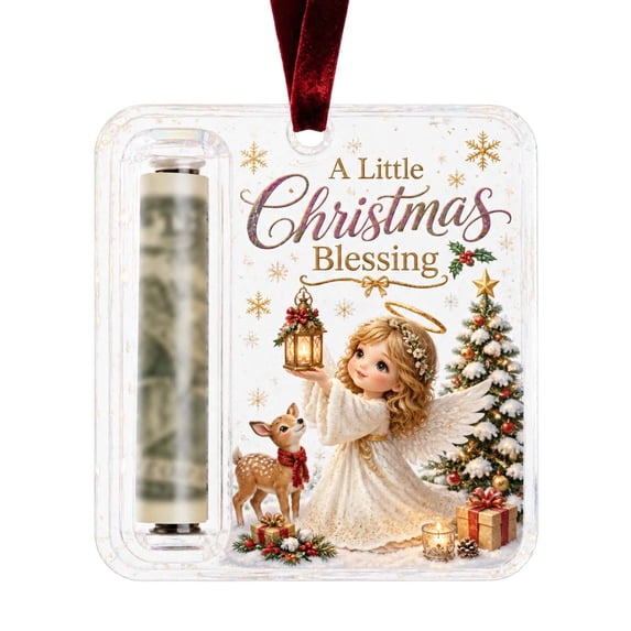 Christmas Cash Gift Ornament, Acrylic Christmas Money Holder For Cash Happy 2026