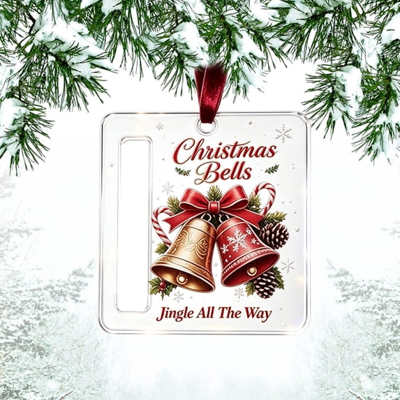 Christmas Cash Gift Ornament,Crystal-Clear Acrylic Christmas Money Holder for Cash,Funny Hanging Xmas Tree Decoration,Plug-and-Play Design,Comes with Hanging Ribbon for Christmas Stuffer Gifting
