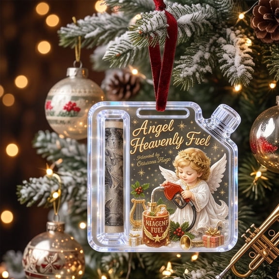 Christmas Cash Holder Ornament, Angel Fuel Break Acrylic Money Holder Hanging Decor, Unique Christmas Decoration for Christmas Tree, Fireplace