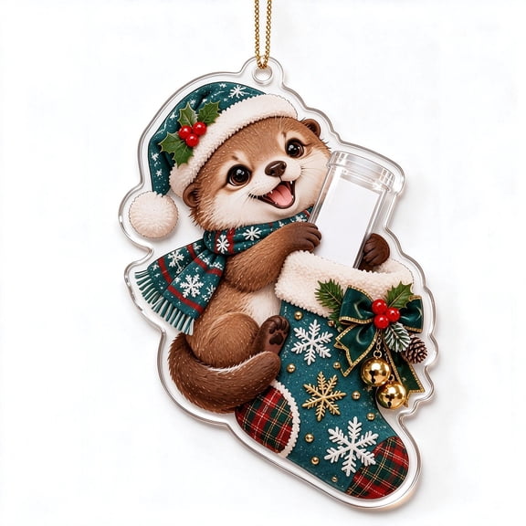 Christmas Cash Holder Ornaments, Acrylic Money Gift,Cute Animal Cash Gift Ornament, Money Holder Hanging Holiday Ornament for Christmas tree, Window,Car