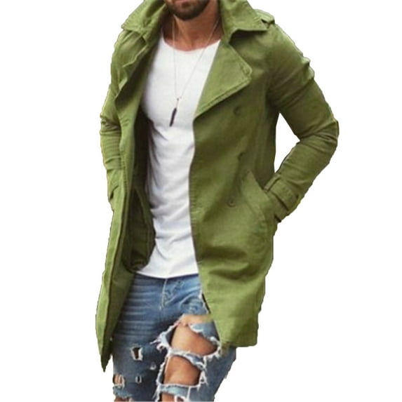 Christmas Casual Aoochasliy Mens Coats Outerwear Fall Trendy and Comfortable Casual Solid Color Mid-length Coat