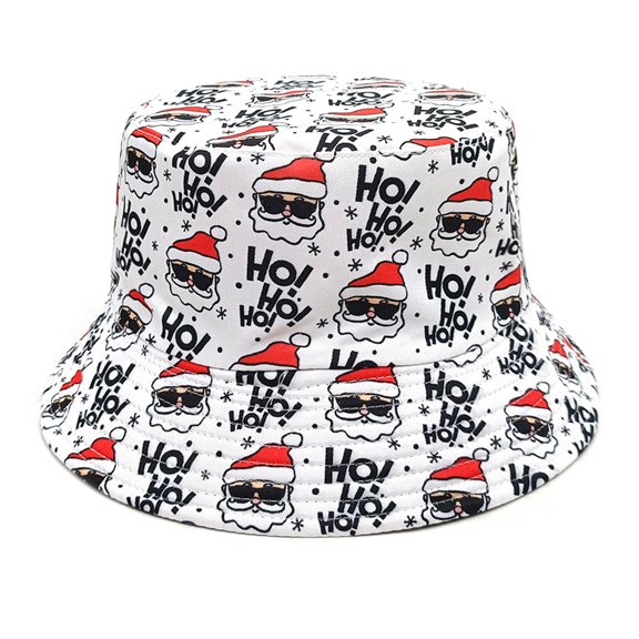 Christmas Casual Sports Hat Sunshade Fisherman Hat Fashion Bucket Hat Santa Print for Travel Fitness Workout