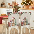 thumbnail image 1 of Christmas Cat Chair Covers Set of 1 Winter Snowflake Christmas Tree Poinsettia Chair Back Covers Stretch Removable Washable Slipcovers Protector for Dining Room Kitchen Party Decor, 1 of 5