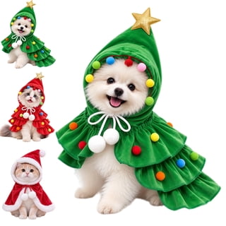 Christmas Cat Costume Hooded Pet Cape for Dogs and Kittens Festive Holiday Outfit with Pom Pom Decorations Soft Cloak Clothing for Xmas Parties Family Photos Winter Dress Up and Events