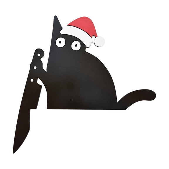 Christmas Cat Decoration Door Corner Cute and Funny for Cat Lovers Great for Women and Moms Door Corner Decoration Door Corner Decoration for Cat Lovers