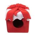 thumbnail image 1 of Christmas Cat House Clearance! Grrvtrz Christmas Cat Bed Cave Nest House Cat Igloo Xmas Kitten Hut Hideout,Cute Pet Cave Beds for Small Dog or Bunny, 1 of 7