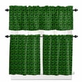 thumbnail image 1 of Christmas Cat Kitchen Curtains and Valances Set, Winter Xmas Santa Hat Green Background Rod Pocket Window Valance 18 Inch Window Curtain Panels for Living Room Bedroom Laundry, 27.5x24in, 3 Pieces, 1 of 7
