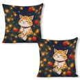 thumbnail image 1 of Christmas Cat Linen toss pillowcase Decoration pillowcase Gift preferred 28x28" Cushion cover 2 set Sofa pillowcase Sofa bedroom living room car, 1 of 8