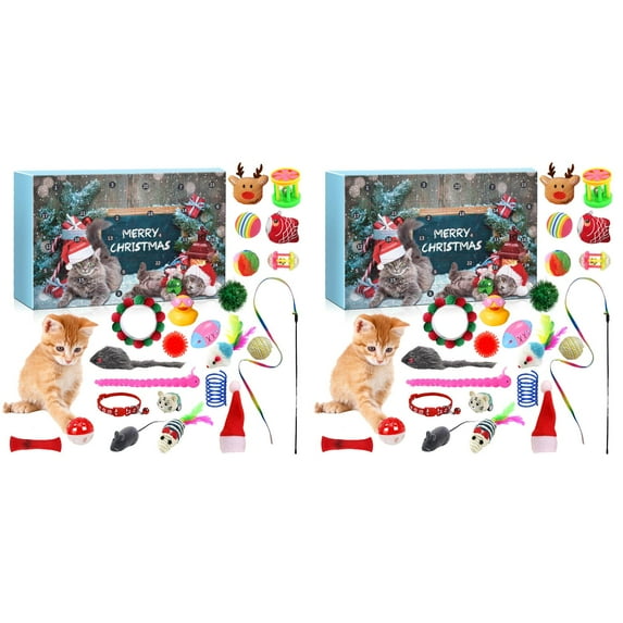 Christmas Cat Toy Countdown Set Bring Joy To Your Cat 2PCS