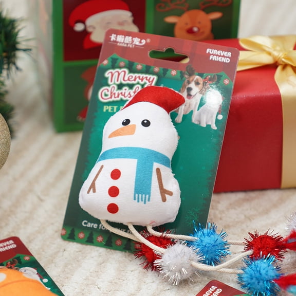 Christmas Cat Toys 3-Pack Catnip Feather Teaser Wand Set Durable Interactive Indoor Cats Holiday Gift Stocking Stuffers