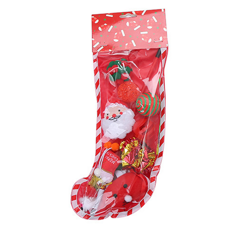 Christmas Cat Toys Xmas Stocking Assorted ToysVariety Pack Toys Christmas Interactive Toy for Pet Indoor Cats Kitten
