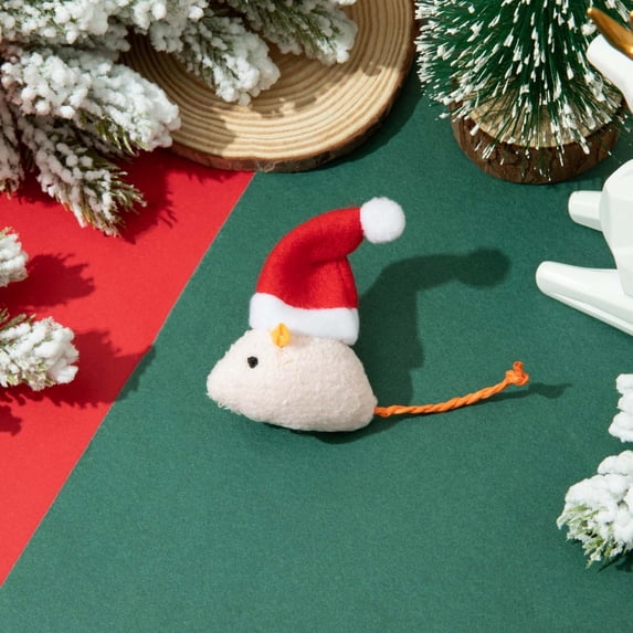 Christmas Catnip Mice Toys for Cats - 10x7cm Pet Mint Chew Toy, Energizing Cat Toy for Teeth Cleaning & Anxiety Relief - Indoor/Outdoor Play