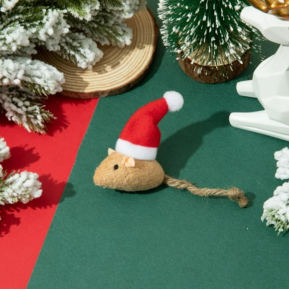 Christmas Catnip Mice Toys for Cats with Festive Holiday Design to Encourage Play and Activity