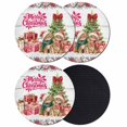 thumbnail image 1 of Christmas Cats Coasters Set of 4, Absorbent Coasters for Drinks, XmasTree Winter Gifts Floral Grey Wooden Coaster for Desk Coffee Table Protection, Home Decor House Warming Gifts 4", 1 of 8