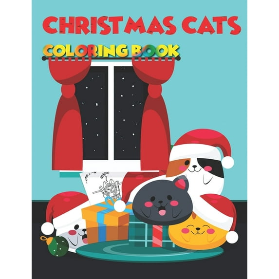 Christmas Cats Coloring Book, (Paperback)